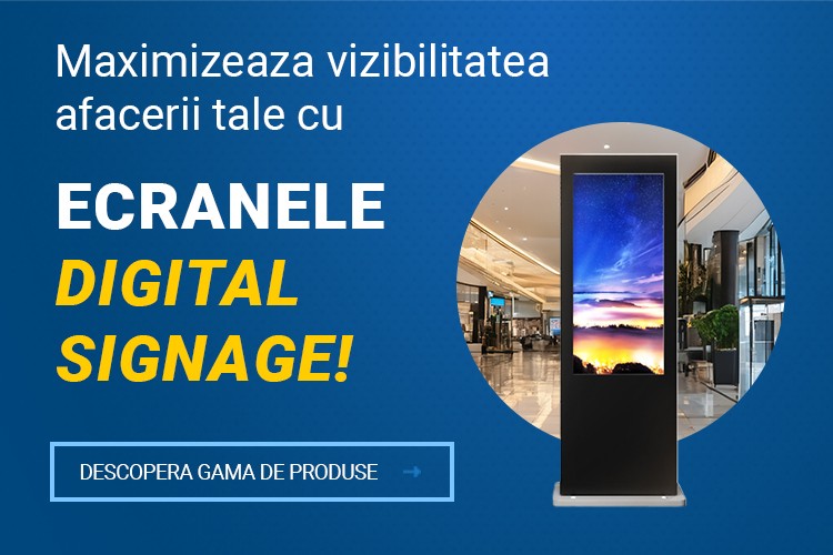 Maximizeaza vizibilitatea afacerii tale cu ecranele Digital Signage! Design atractiv.