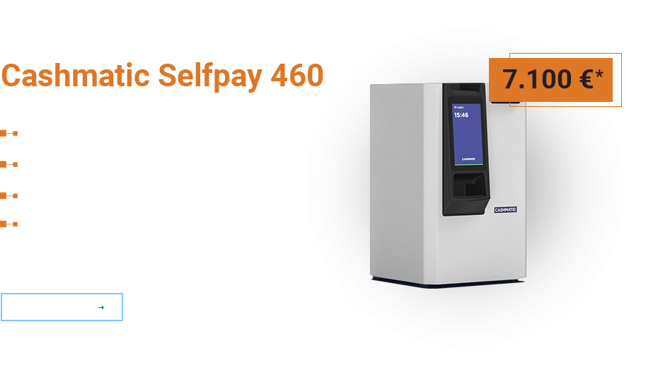 Acceptator de numerar Cashmatic Selfpay 460