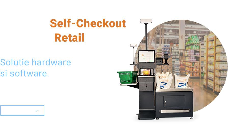 Self-checkout Sedona cu imprimanta fiscala, cititor Datalogic, cantar Dibal 15kg, program gestiune