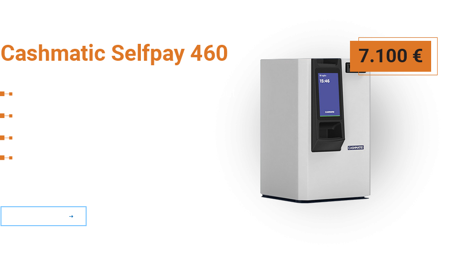 Acceptator de numerar Cashmatic Selfpay 460