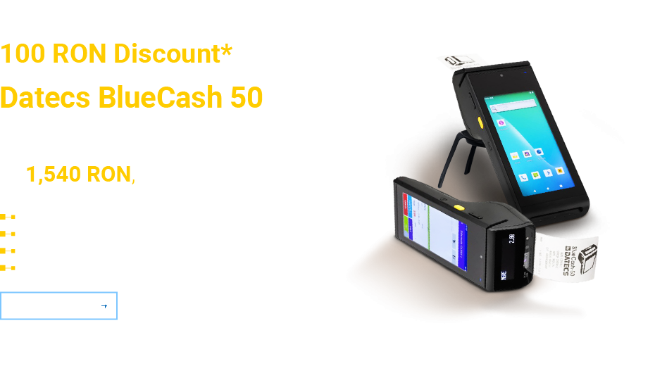 Datecs BlueCash 50 Cash Register with Payment Terminal from 1540 LEI VAT included