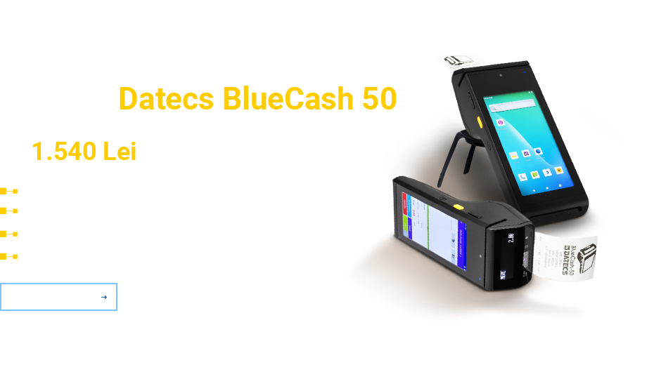 Casa de marcat cu terminal de plata Datecs BlueCash 50 la 1540 de lei TVA Inclus