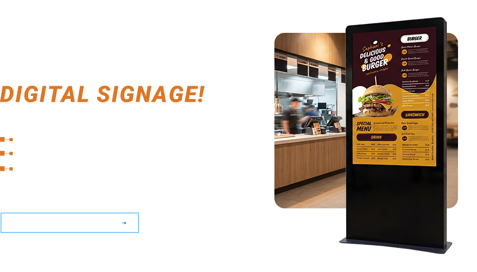 Maximizeaza vizibilitatea afacerii tale cu ecranele Digital Signage! Design atractiv.