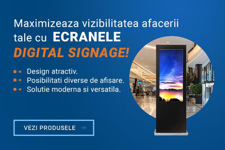Maximizeaza vizibilitatea afacerii tale cu ecranele Digital Signage! Design atractiv.