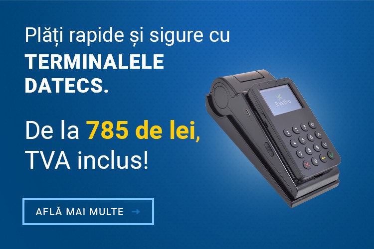 Plăți rapide și sigure cu Terminalele Datecs de la 785 de lei TVA inclus