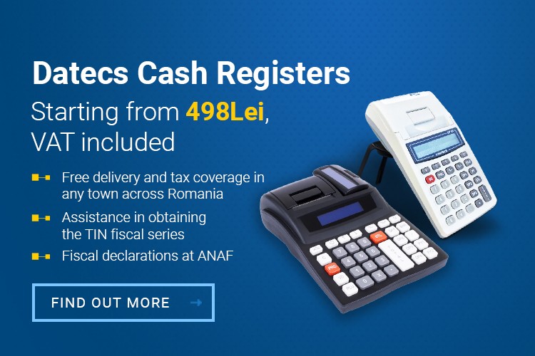Datecs cash registers from 498 Lei, VAT included