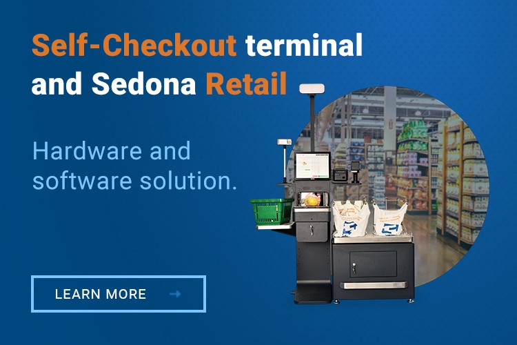 Sedona Self-Checkout with Fiscal Printer, Datalogic Scanner, POS Software, Dibal 15 kg Scale